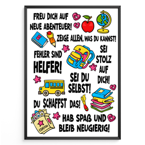 Affirmationsposter Geschenk Schulanfang Affirmation Einschulung Schulanfänger