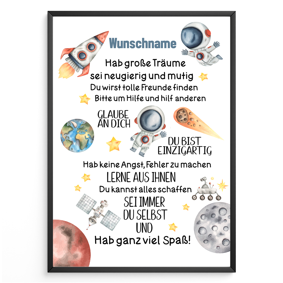 Affirmationsposter Personalisiertes Geschenk zum Schulanfang