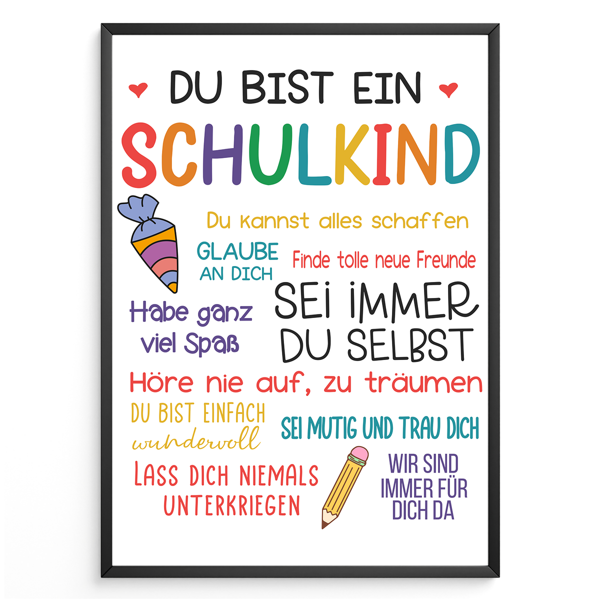Schulkind Einschulung Geschenk Jungen Mädchen Einschulungsposter Schulanfang