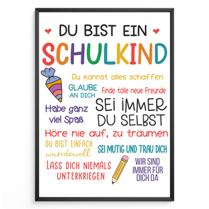 Schulkind Einschulung Geschenk Jungen Mädchen Einschulungsposter Schulanfang