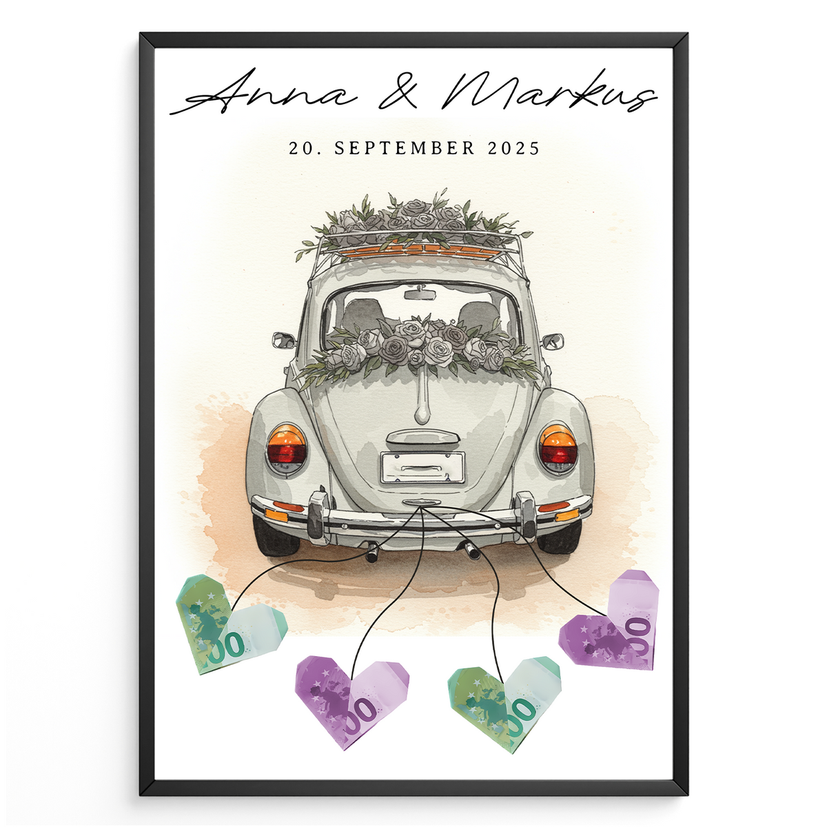 Hochzeit Personalisiertes Geldgeschenk Hochzeitsauto Hochzeitsgeschenk personalisierbar Brautpaar