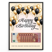 Laden Sie das Bild in den Galerie-Viewer, Geldgeschenk Geburtstag Lustiges Geburtstagsgeschenk Mann Frau - Deine erste Million
