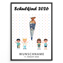 Laden Sie das Bild in den Galerie-Viewer, Geldgeschenk Einschulung Personalisiert Karte Schulanfang Schultüte
