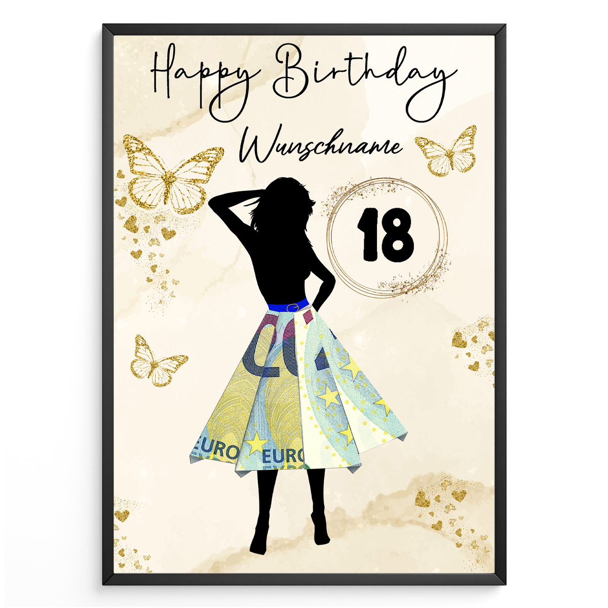 18. Geburtstag Geldgeschenk Personalisiert Frauen Geburtstagsgeschenk Geschenkidee personalisierbar