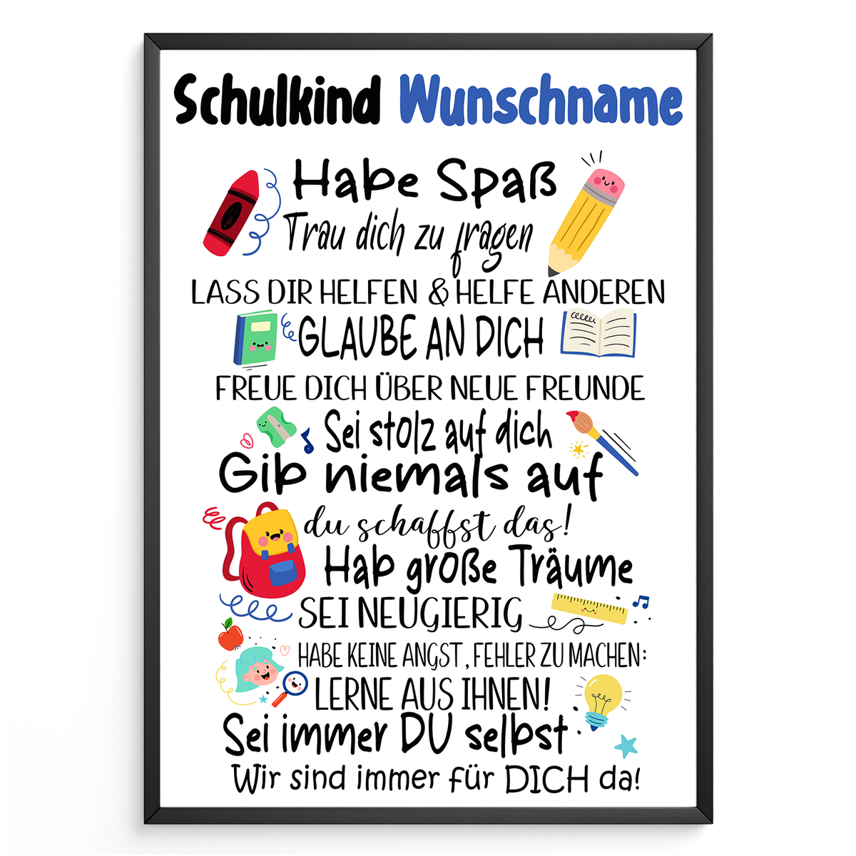 Personalisiertes Geschenk Schulanfang Affirmation Schultüte Einschulung