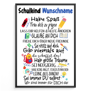Personalisiertes Geschenk Schulanfang Affirmation Schultüte Einschulung