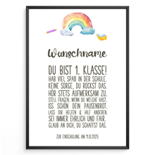 Laden Sie das Bild in den Galerie-Viewer, Geschenk zum Schulanfang Personalisiertes Affirmationsposter Einschulung
