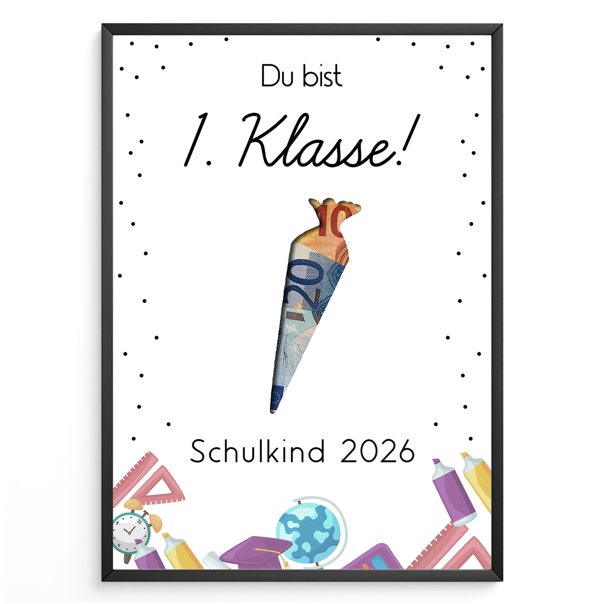 Personalisiertes Geldgeschenk zum Schulanfang 1. Klasse Schulkind Einschulung