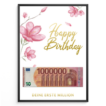 Laden Sie das Bild in den Galerie-Viewer, Geldgeschenk Geburtstag Frau Lustiges Geschenk Freundin - Deine erste Million

