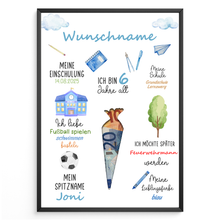 Laden Sie das Bild in den Galerie-Viewer, Personalisiertes Geschenk Einschulung Jungen Schulanfang Schultüte Schulanfänger
