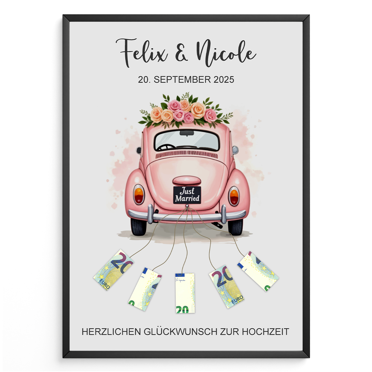 Hochzeitsgeschenk Personalisiert Geldgeschenk Hochzeitsauto Brautpaar Hochzeit personalisierbar