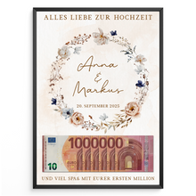 Laden Sie das Bild in den Galerie-Viewer, Hochzeitsgeschenk Personalisierbar Geldgeschenk Brautpaar Geld verschenken Hochzeit Geschenk personalisiert
