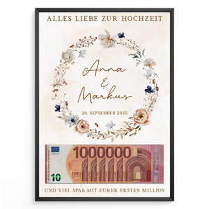 Hochzeitsgeschenk Personalisierbar Geldgeschenk Brautpaar Geld verschenken Hochzeit Geschenk personalisiert