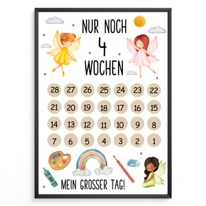 Einschulung Geschenk Countdown Schulanfang Schulkind Geschenkidee Schulanfänger