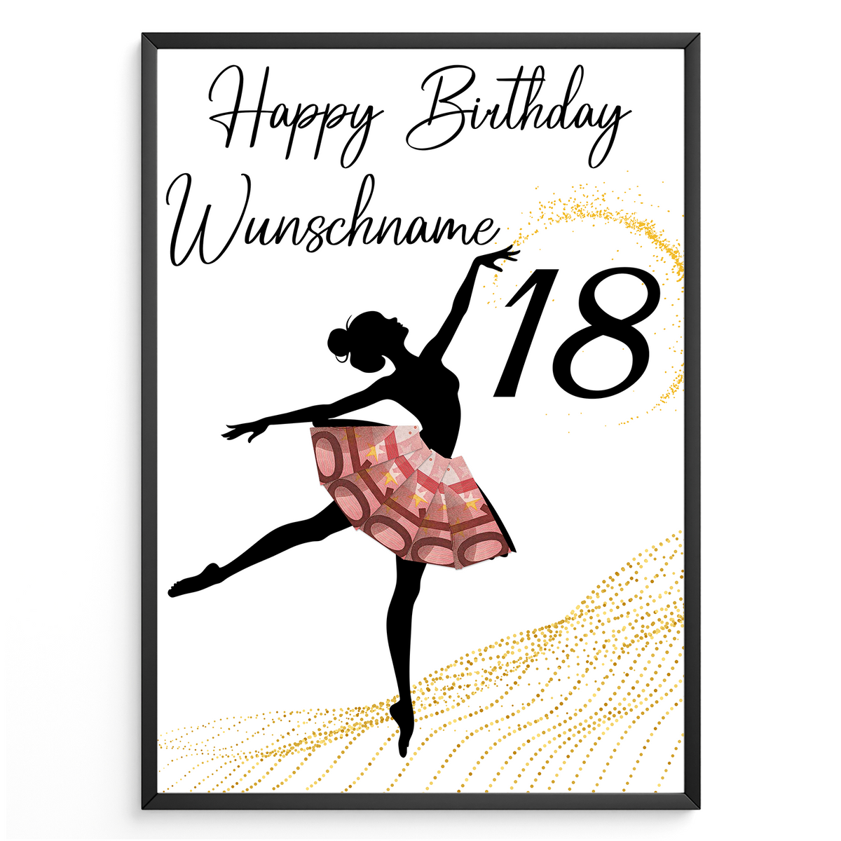 18. Geburtstag Geldgeschenk Personalisiert Frauen Freundin Geld Ballerina Geburtstagskarte Ballett
