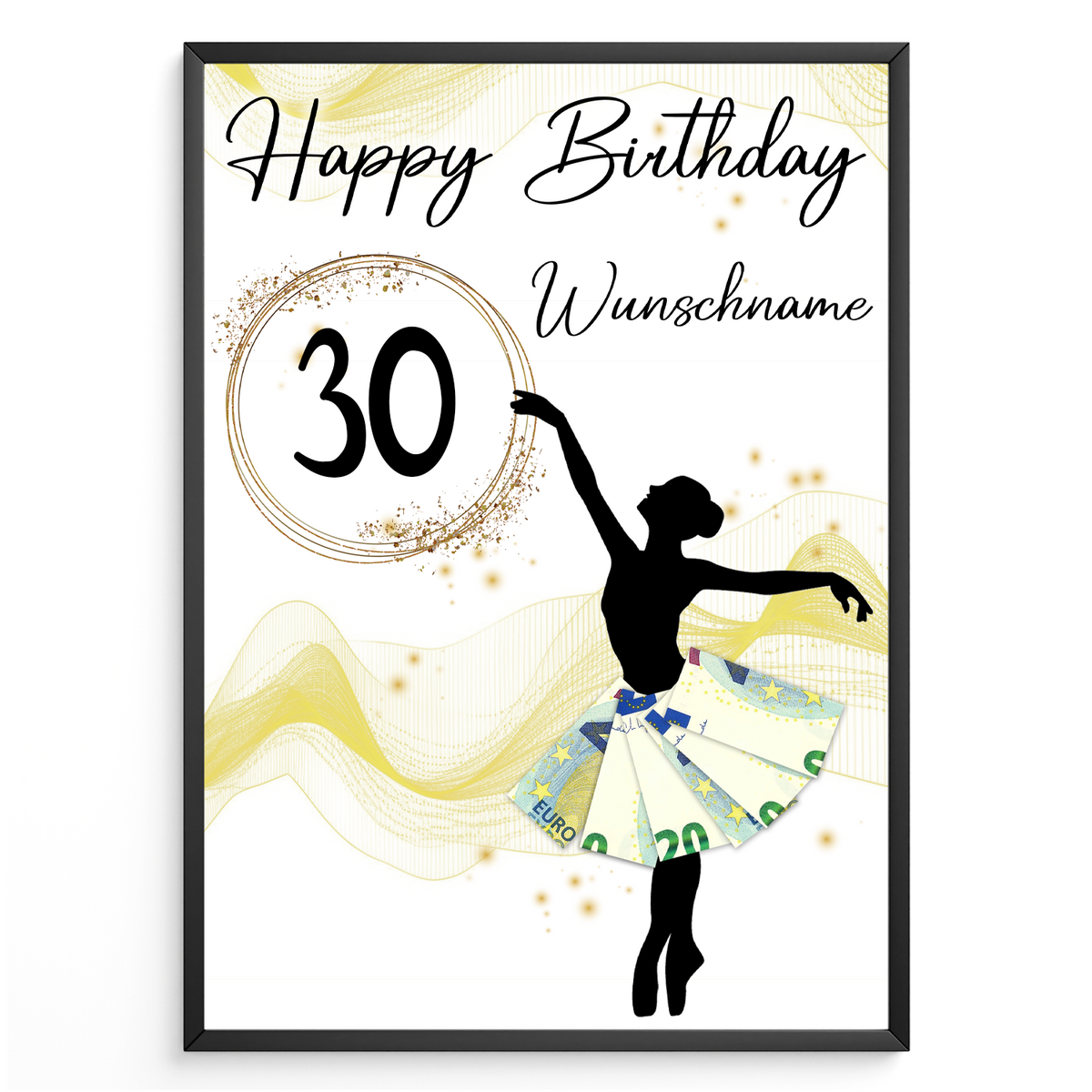 30. Geburtstag Geldgeschenk Personalisiert Frauen Freundin Geschenk Ballerina personalisierbar Geburtstagskarte Ballett