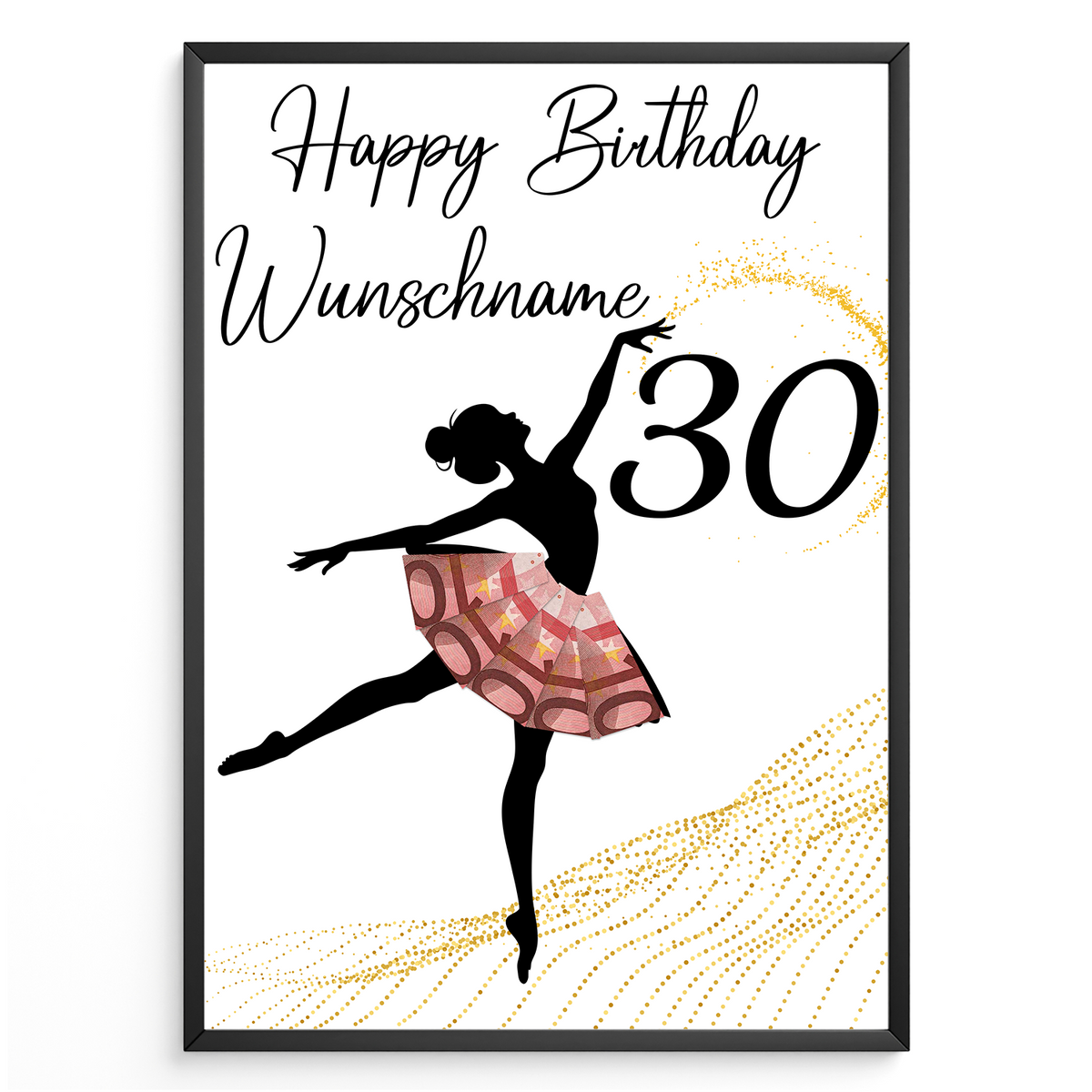 30. Geburtstag Geldgeschenk Personalisiert Frauen Freundin Geld Ballerina Geburtstagskarte Ballett
