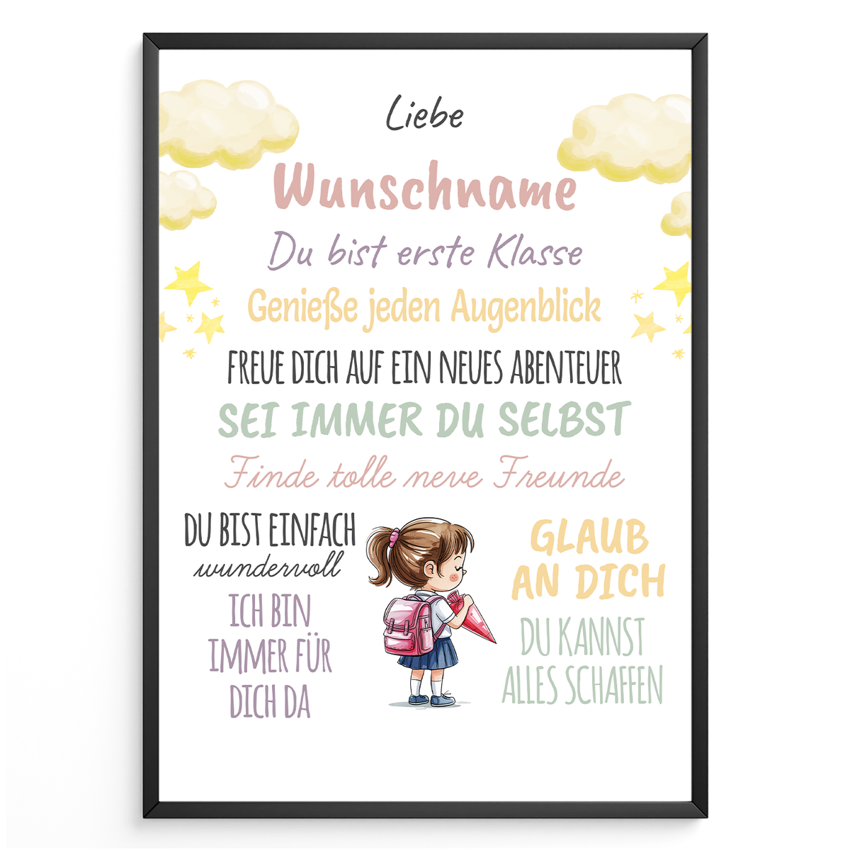 Einschulung Personalisiertes Geschenk Mädchen Schulanfang Schultüte