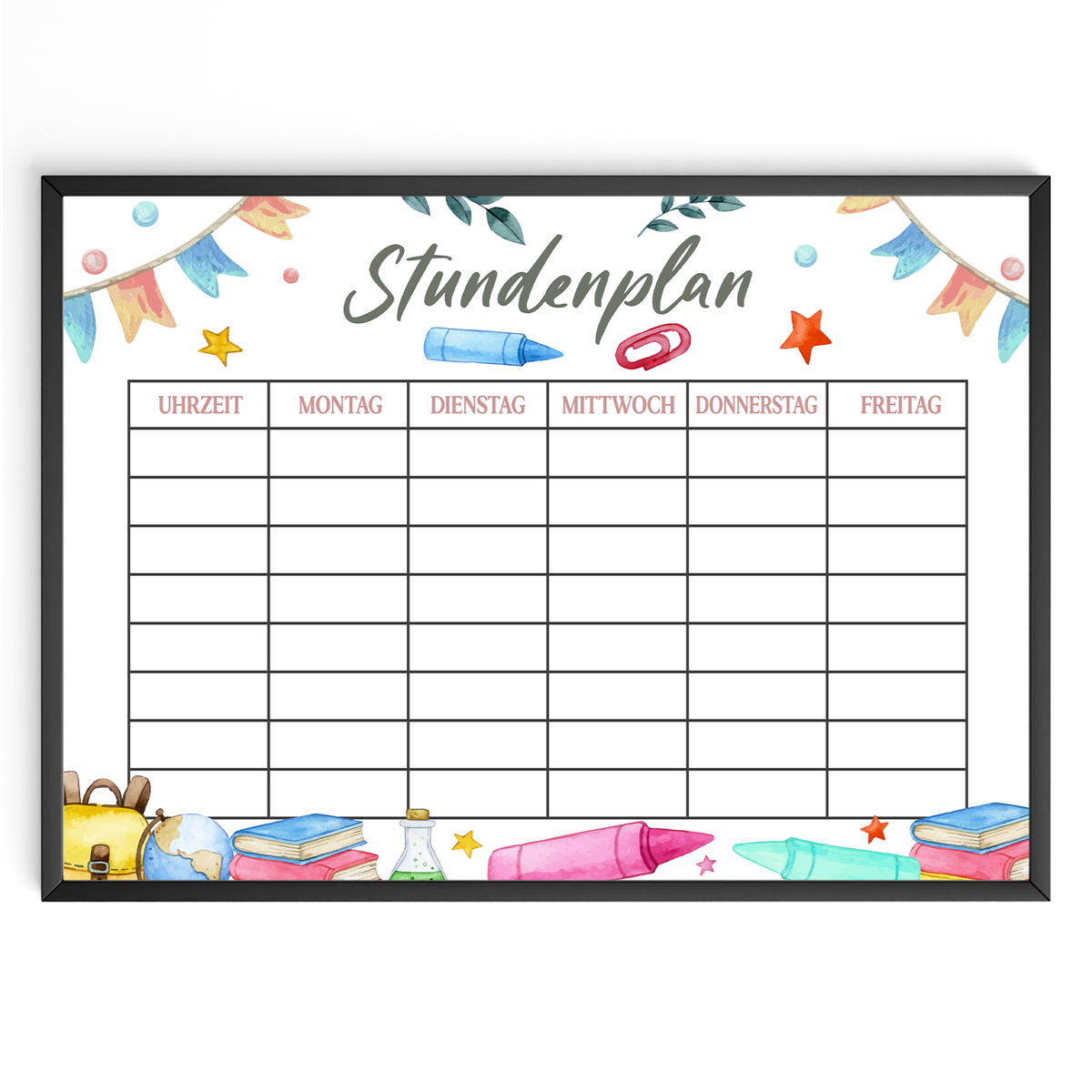 Schulkind Stundenplan Grundschule Einschulung Geschenk zum Schulanfang Schulkind