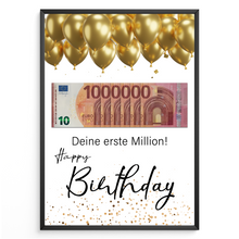 Laden Sie das Bild in den Galerie-Viewer, Geldgeschenk Geburtstag | erste Million | Geburtstagsgeschenk Männer Frauen Lustige Geschenkidee Geld verschenken
