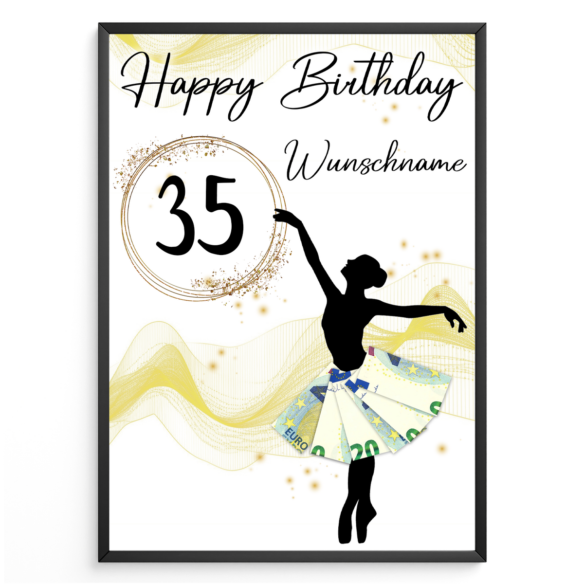 35. Geburtstag Geldgeschenk Personalisiert Frauen Freundin Geschenk Ballerina personalisierbar Geburtstagskarte Ballett