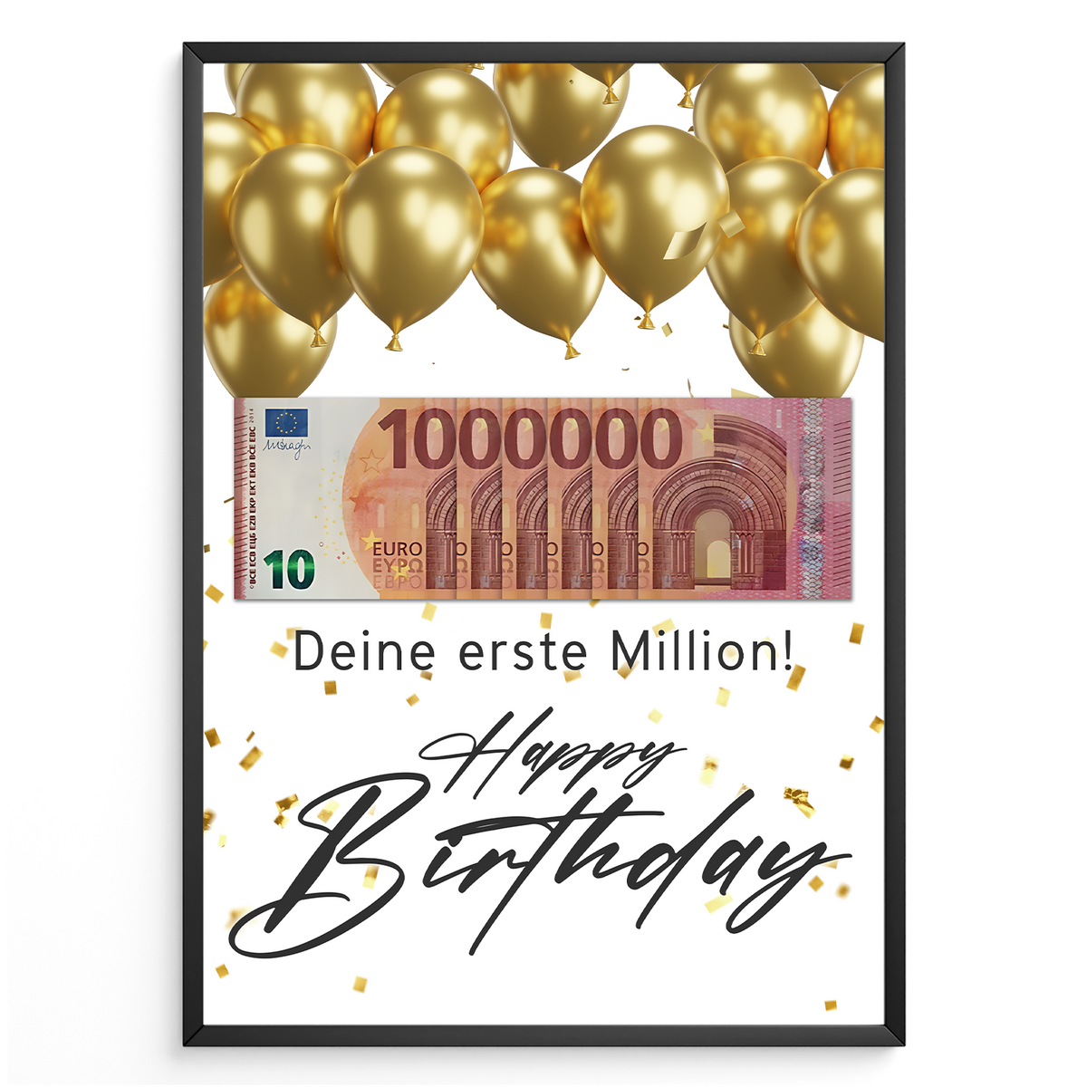 Geldgeschenk zum Geburtstag | Deine erste Million | Geburtstagsgeschenk Mann Frau Lustige Geschenkidee Geld kreativ verschenken Happy Birthday Luftballon