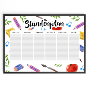 Grundschule Stundenplan Schulkind Einschulung Geschenk zum Schulanfang Schulkind