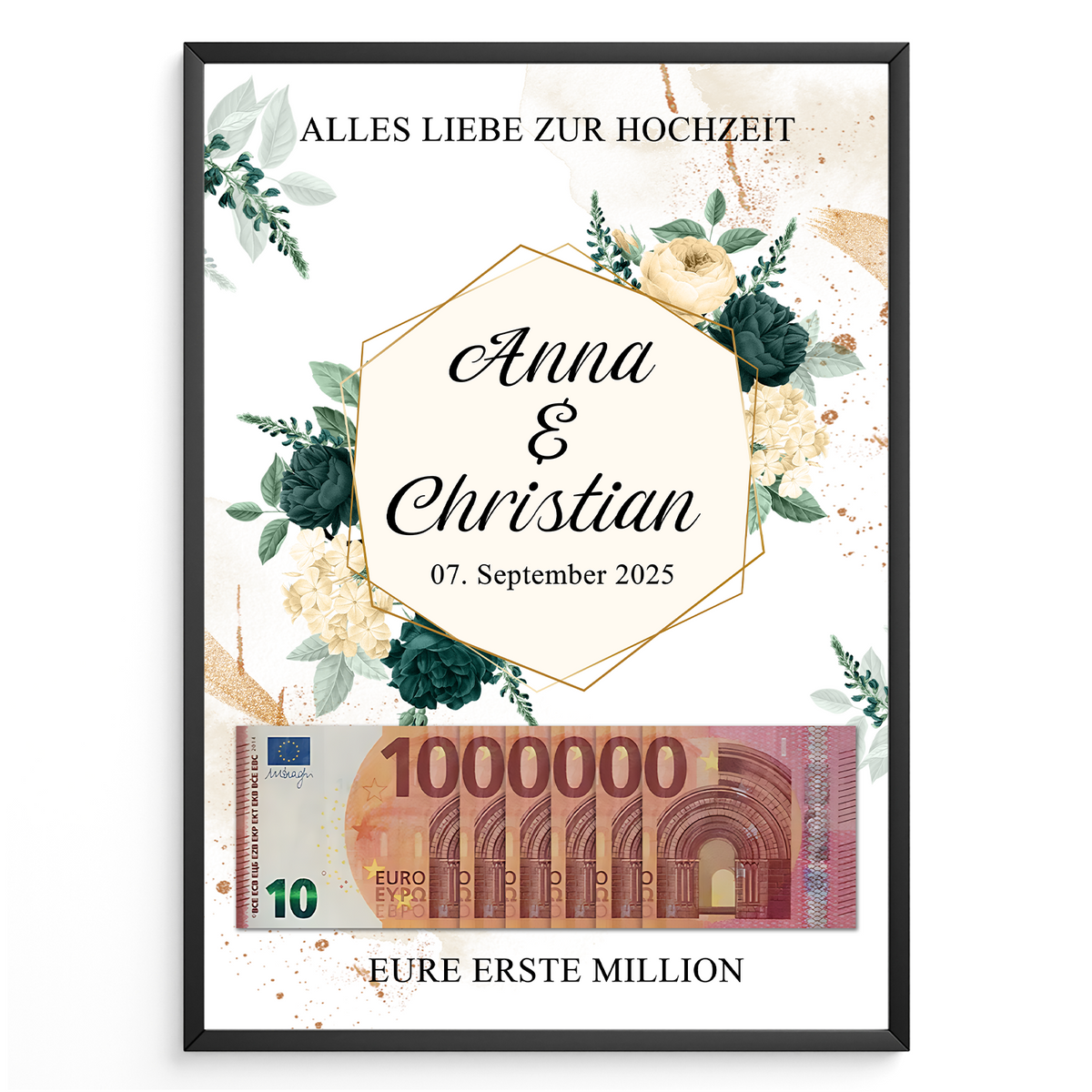 Personalisiertes Hochzeitsgeschenk Geldgeschenk für Brautpaar Hochzeit Geld verschenken