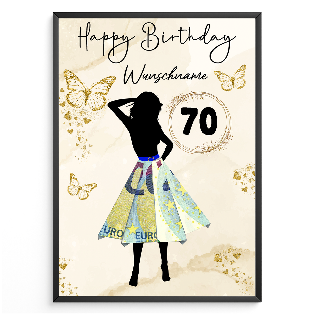 70. Geburtstag Geldgeschenk Personalisiert Frauen Geburtstagsgeschenk Geschenkidee personalisierbar