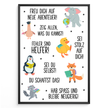 Laden Sie das Bild in den Galerie-Viewer, Affirmationsposter Geschenk zum Schulanfang Einschulung Mutmacher Motivation
