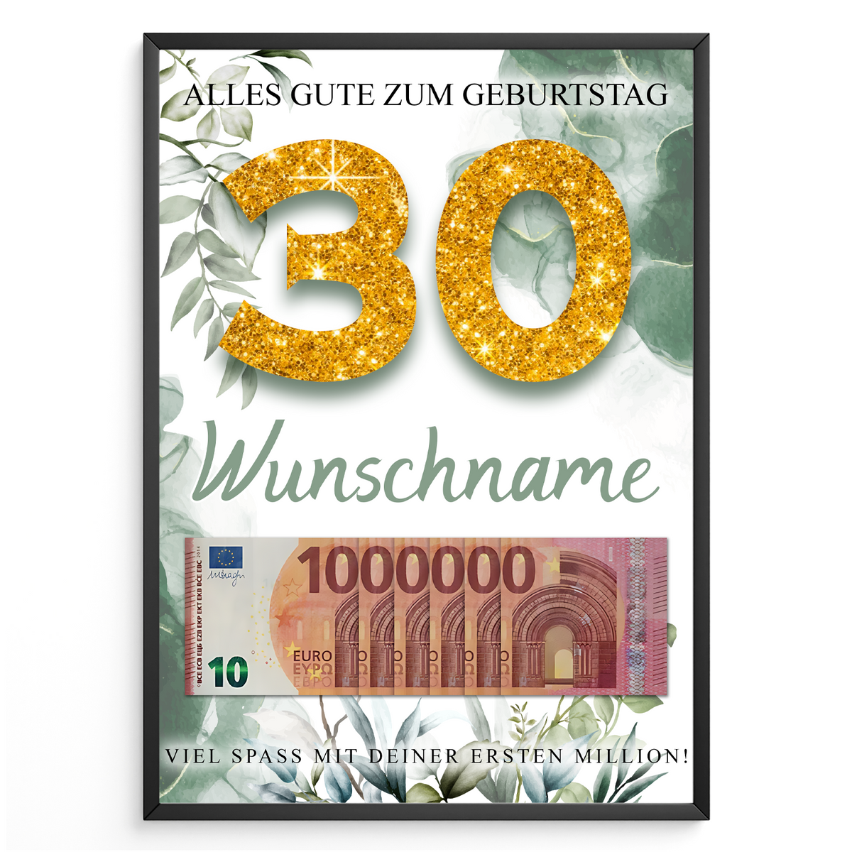 Personalisiertes Geldgeschenk zum 30. Geburtstag Männer Frauen Geburtstagsgeschenk Geld Geschenk personalisierbar