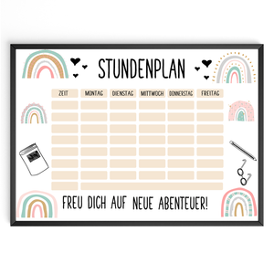 Einschulung Stundenplan Geschenk zum Schulanfang Schulkind Geschenkidee