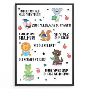 Affirmationsposter Geschenk Schulanfang Einschulung Mutmacher Motivation