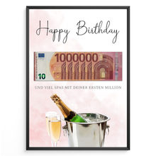 Laden Sie das Bild in den Galerie-Viewer, Geldgeschenk zum Geburtstag | Deine erste Million | Lustiges Geburtstagsgeschenk Mann Frau Witzige Geschenkidee Geld kreativ verschenken Happy Birthday
