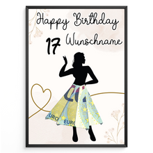 Laden Sie das Bild in den Galerie-Viewer, Geldgeschenk zum 17. Geburtstag Personalisiert Frauen Geburtstagsgeschenk Freundin Geld Geschenkidee
