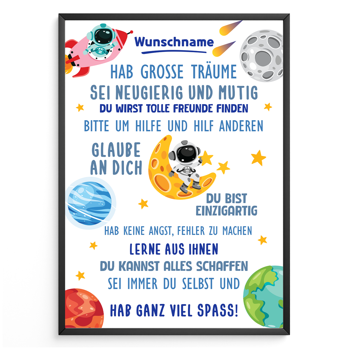 Personalisiertes Affirmationsposter Geschenk Schulanfang positive Affirmation