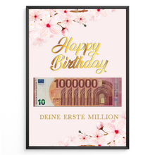 Laden Sie das Bild in den Galerie-Viewer, Geldgeschenk Geburtstag Frau | erste Million | Lustiges Geburtstagsgeschenk Freundin Witzige Geschenkidee Damen Geld verschenken
