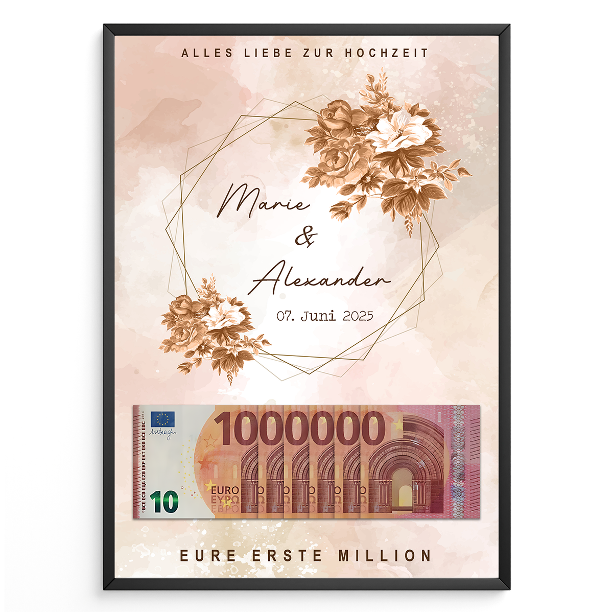 Geldgeschenk Personalisiertes Hochzeitsgeschenk für Brautpaar Hochzeit Geld verschenken