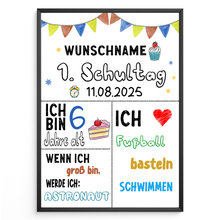 Laden Sie das Bild in den Galerie-Viewer, Geschenk zum Schulanfang Personalisiert Schulkind Geschenkidee Schulanfänger

