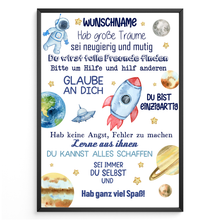 Laden Sie das Bild in den Galerie-Viewer, Affirmationsposter Personalisiertes Geschenk zum Schulanfang positiv
