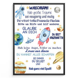 Affirmationsposter Personalisiertes Geschenk zum Schulanfang positiv