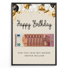 Laden Sie das Bild in den Galerie-Viewer, Geldgeschenk Geburtstag - erste Million - Lustiges Geburtstagsgeschenk Mann Frau Witzige Geschenkidee Geld kreativ verschenken
