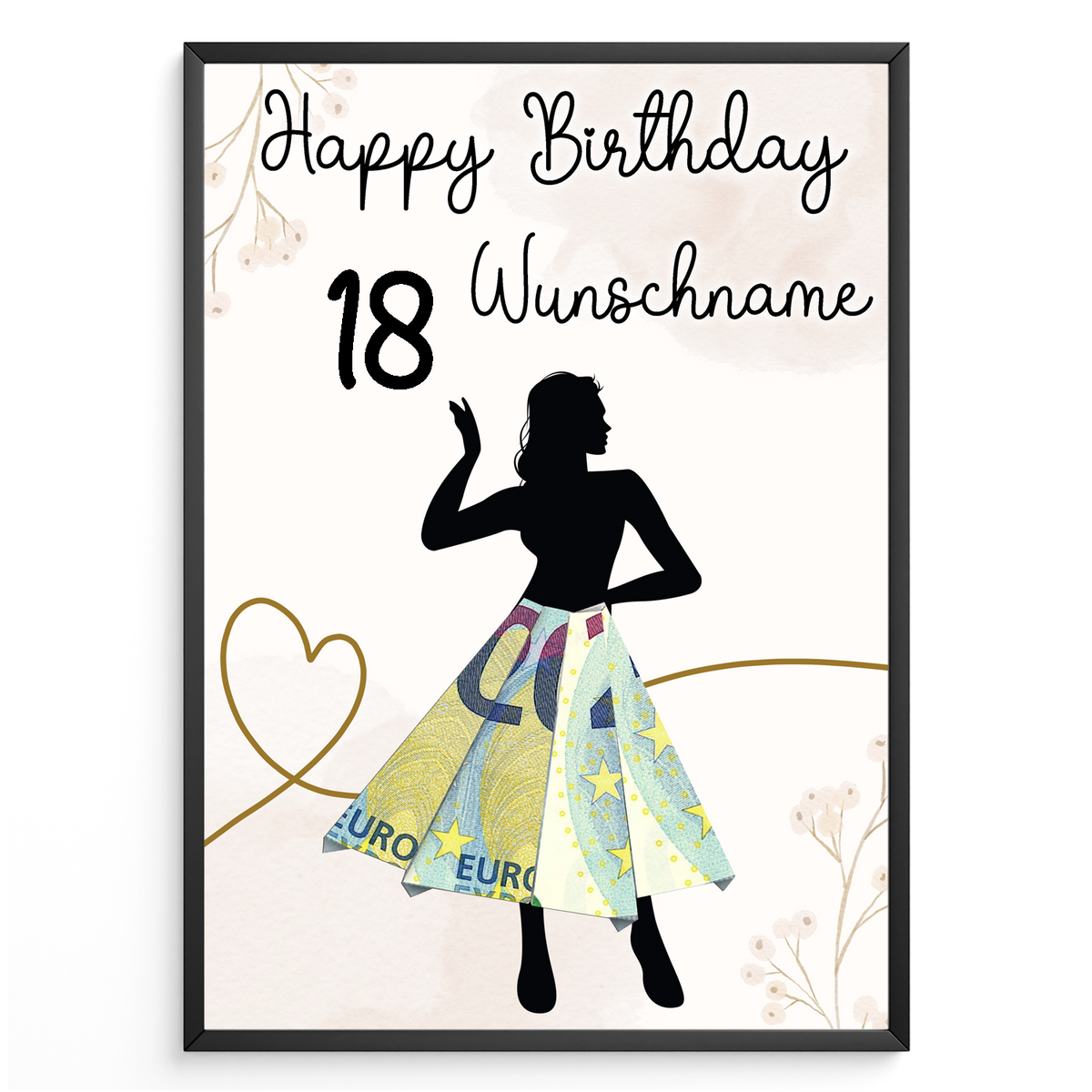 Geldgeschenk zum 18. Geburtstag Personalisiert Frauen Geburtstagsgeschenk Freundin Geld Geschenkidee