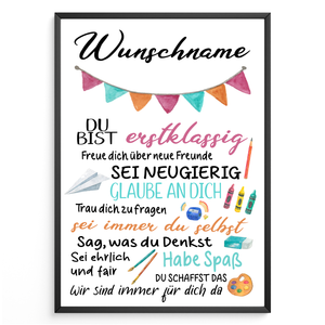 Personalisiertes Geschenk Schulanfang Affirmation Motivation Schulkind