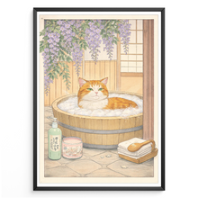 Laden Sie das Bild in den Galerie-Viewer, Japanische Katze Poster – Aesthetic Zen Spa Japandi Wanddeko Vintage Stil
