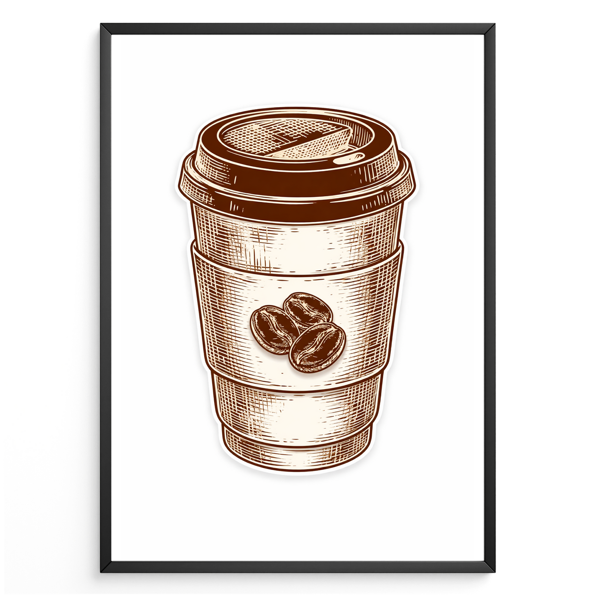 Coffee To Go Poster Vintage Kaffeebecher Wandbild Café Deko