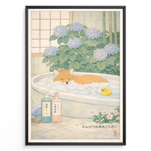 Laden Sie das Bild in den Galerie-Viewer, Fuchs Japanisches Poster – Ruhiges Zen Spa Japandi Wandbild im Vintage Stil
