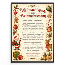 Laden Sie das Bild in den Galerie-Viewer, Weihnachtspost Personalisiertes Poster Weihnachtsmann Kinder Weihnachtsgeschenk
