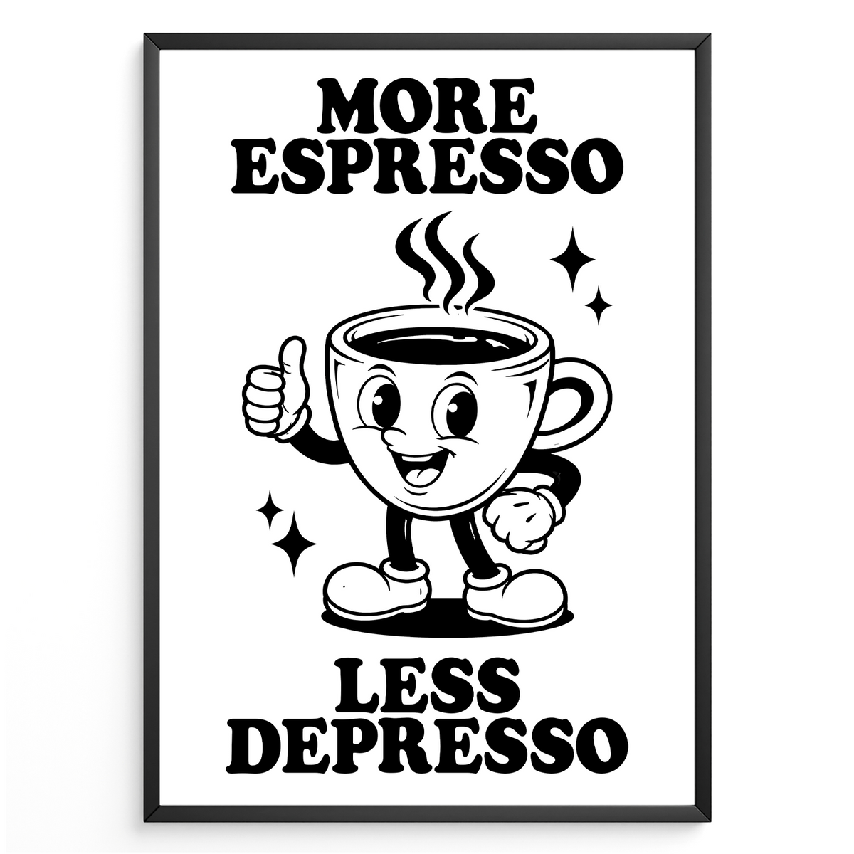 Kaffee Poster Lustiger Spruch Wandbild Küche Barista Geschenk