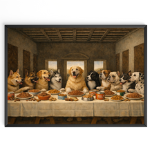 Laden Sie das Bild in den Galerie-Viewer, Hunde Abendmahl Poster – Lustige Kunst Parodie mit Hunden, Geschenkidee

